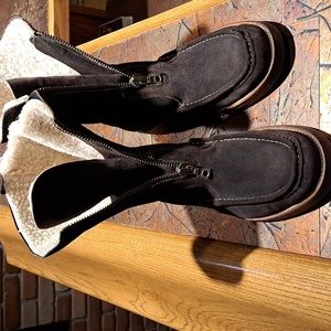 John Varvatos Suede shearling boots